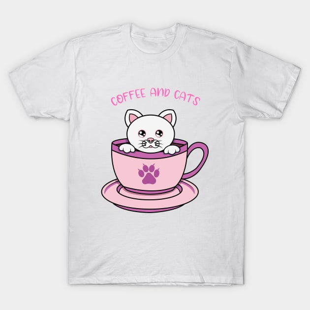 coffee and cats T-Shirt by JS ARTE